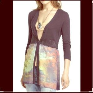 Anthro Knitted & Knotted Foliage Empire Cardigan